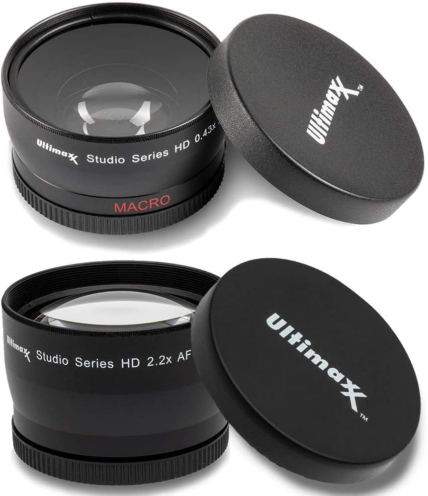 Canon EOS Rebel 9000D 800D 760D 750D 700D 1300D 1200D and More Ultimaxx 58MM Complete Lens Filter Accessory Kit with 58MM 2.2X Telephoto and .43x Wide Angle/Macro Lenses for 