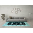 thumbnail image 3 of Ahgly Company Indoor Round Oriental Light Blue Industrial Area Rugs, 8' Round, 3 of 4