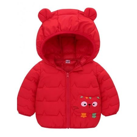 

Topumt Winter Down Coats for Kids Baby Boys Girls Light Puffer Padded Jacket Bear Hoods Infant Outerwear