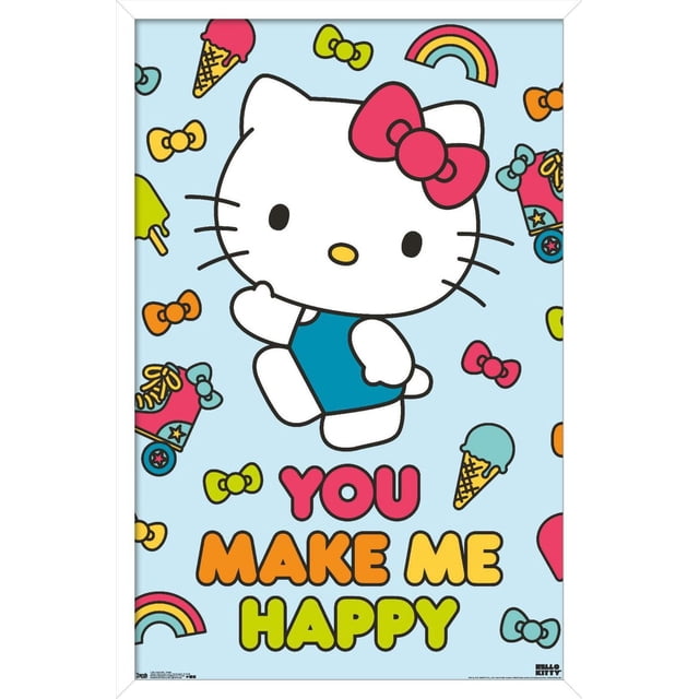 Hello Kitty - Happy Wall Poster, 22.375" x 34"