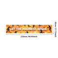 thumbnail image 4 of Orange Background Basketball Themed Banner with Player Silhouettes Stars and Let the Madness Begin Text, Basketball Events Sports Parties Tournament Celebrations Fan Gatherings Decorations Backdrop, 4 of 7