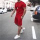 thumbnail image 2 of Playeras Algodon Hombre Conjunto De Camiseta De Cuello Redondo Para Hombre Conjunto Deportivo Y De Ocio Conjunto De Pantalones Cortos De Manga Corta De Talla Grande, 2 of 5