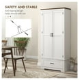 thumbnail image 6 of 69" Kitchen Pantry Cabinet, Freestanding Storage Cabinet w/ Doors & Drawer, Adjustable Shelves, White Farmhouse Style, 6 of 9