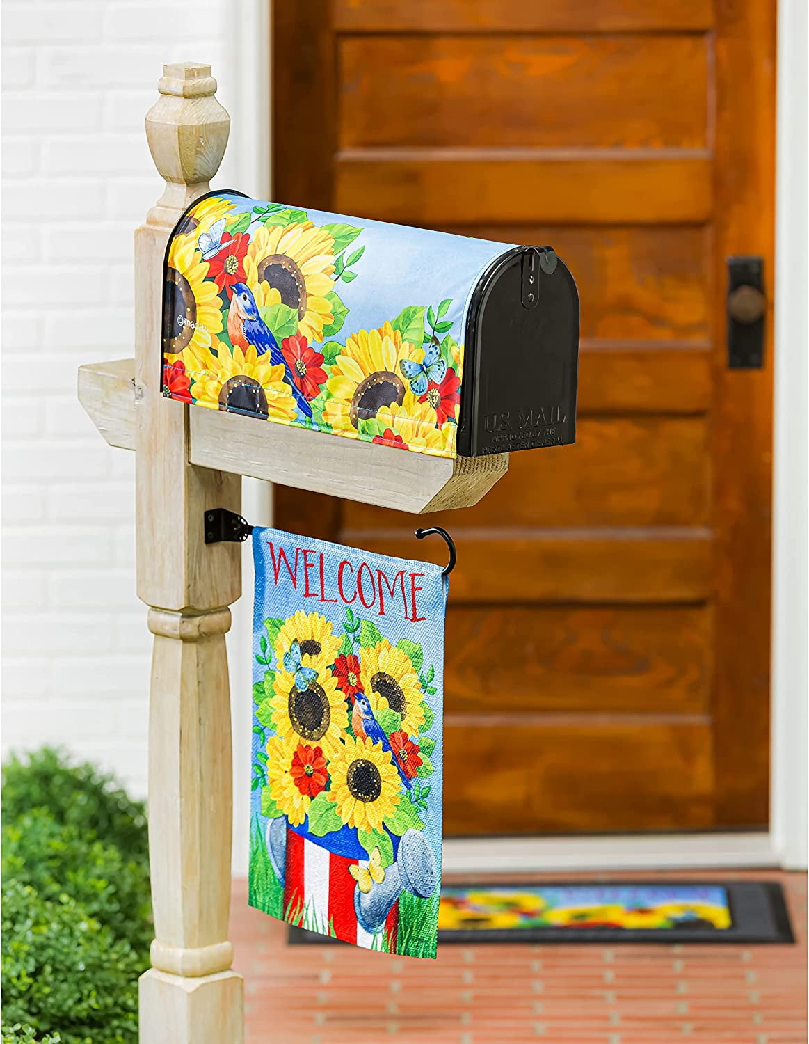 Stars and Stripes Watering Can Mailbox Cover