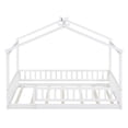 thumbnail image 2 of Tamaño doble cama de madera casa cama marco con cerca, para niños, adolescentes, niñas, niños, 2 of 5