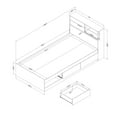 thumbnail image 4 of South Shore Fynn, Traditional Twin Bed and Headboard Set, Winter Oak, 4 of 8