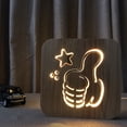 thumbnail image 3 of Rawiri Luces 3D de madera, luces nocturnas de personajes, regalos de ambiente decorativos, 3 of 5