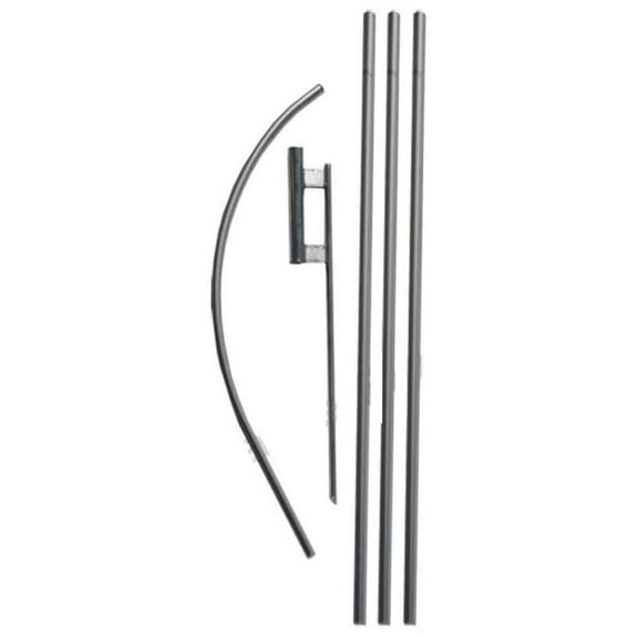 Flag Nation 4pc Pole Set with Ground Stake Spike for Banner Flags