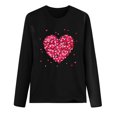 thumbnail image 3 of BLTIBY 2025 Valentine's Day Sweatshirts for Women Autumn Spring Long Sleeve Crewneck Funny Love Heart Graphic Valentines Shirts Casual Valentines Pullover Top Black XL, 3 of 3