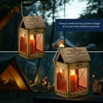 thumbnail image 3 of Kings County Tools Folding Brass Camping Candle Lantern - Candle Lamp with Hanging Handle, 3 of 6