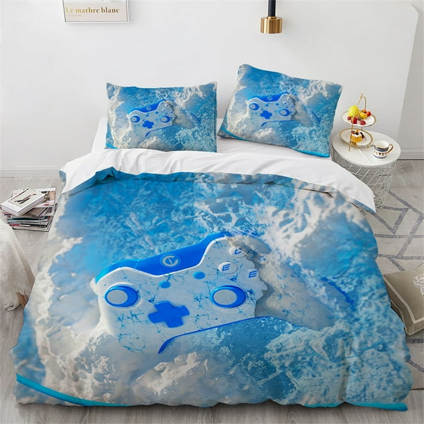 Gamer Bedding Set Full Size Kids Gaming Duvet Cover Set Boys Teens Video Game Comforter Cover