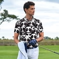 thumbnail image 2 of Kdxio Panda Print Men's Short Sleeve Polo Shirt,Midweight Men's Shirt, 2 of 5