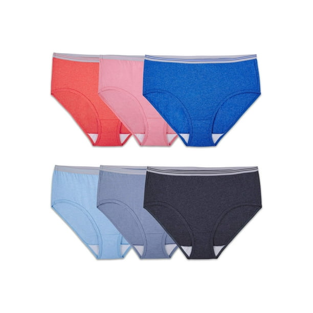 Fruit of the Loom - Fruit of the Loom Women's Heather Low-Rise Brief Panties, 6-Pack - Walmart