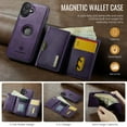 thumbnail image 6 of Allytechgroup Wallet Case for iPhone 16, PU Leather Wallet Case with Detachable Cards Holder Kickstand Support Wireless Charging Shockproof Protective Bumper for Women Men, Purple, 6 of 11