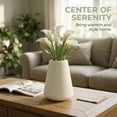 thumbnail image 5 of REGALWOVEN Acrylic Wide Mouth Conic Flower Vase Tall Clear Plastic Trumpet Vase, Unbreakable Large Centerpiece Wedding Party Creamy White 6.5"L x 6.5"W x 7.9"H, 5 of 5