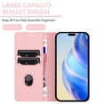 thumbnail image 3 of for iPhone 17 Pro Max Wallet Case with RFID Blocking Card Slots, Fashion PU Leather Flip Kickstand Magnetic Phone Cover Women Men, Support Wireless Charging, Full Body Protection - Pink, 3 of 9