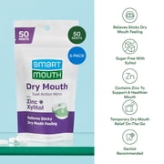 SmartMouth Dry Mouth Dual-Action Mints - Sugar-Free Breath Mints - 50 Count, 3 Pack, Mellow Mint