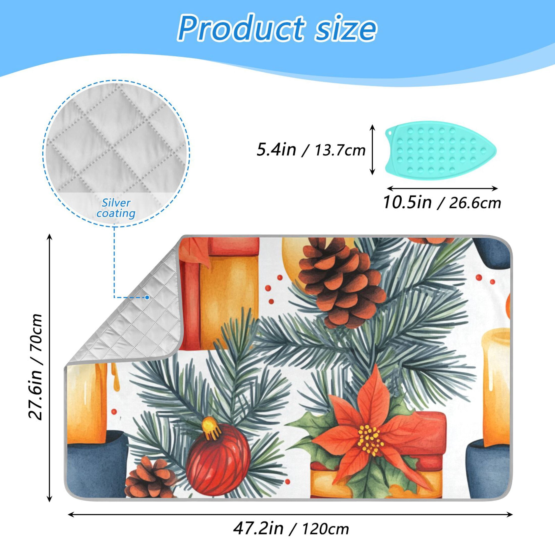 Watercolor Christmas Gifts Ironing Mat Blanket for Table Top Travel Portable Ironing Board Pad 47.2x27.6 Inch