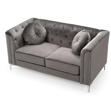 Glory Furniture Pompano Loveseat in Dark Gray Color