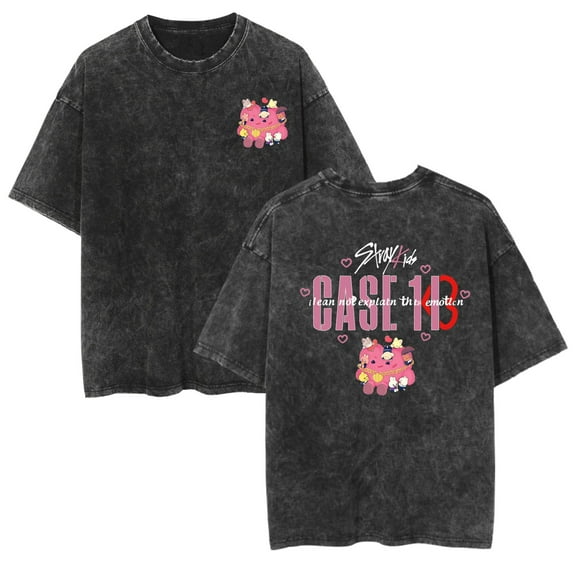 JKCIYHNEEOHP Stray Kids Vintage Cotton Shirt Album T-shirt Felix Jisung Hyunjin Minho Bangchan Changbin Concert