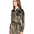 thumbnail image 4 of Vestido camisero de terciopelo Roman Fashion /Juvenil, 741 (Verde militar) verde oscuro EG, 4 of 5