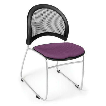 - OFM Moon Fabric Stacking Chair in Plum