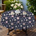 thumbnail image 4 of Pioneer Flower Floral Print Pattern Round Tablecloth 60 X 60 Inch, Wrinkle Resistant Wipeable Table Cloth for Kitchen Dining Picnic Patio Party, 4 of 6