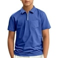 thumbnail image 1 of Sunnyoo Grand Garçon Polo d'Été Décontracté à Fermeture Éclair Col Rabattu Manches Courtes T-Shirt, 1 of 3