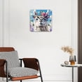 thumbnail image 2 of Square Wall Clock,White Llama With Blue Eyes And Colorful Flower Crown,Silent Non-Ticking Wall Clock Decor for Home Office Kitchen Living Room Bedroom(14inch), 2 of 4