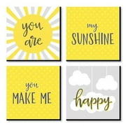 You are My Sunshine - Kids Room, Nursery Decor and Home Decor - 11 x 11 inches Kids Wall Art - Set of 4 Prints