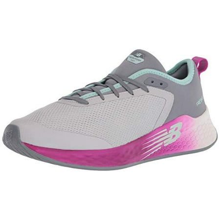 New Balance Fresh Foam Fast V2 Lace-Up Running Shoe, Light Aluminum/Poison Berry/Glacier, 11 Wide US Unisex Little_Kid