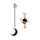 thumbnail image 4 of Pendientes de la Estrella de la Luna, Aretes de Luna Estrella Asimétricos Negros Ampliamento Usados ​​para la Pelota, 4 of 8