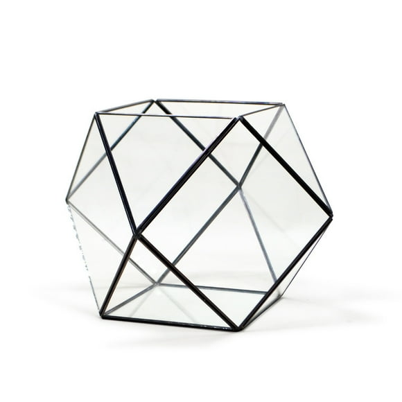 Handmade Glass Triangle Half Sphere Terrarium Geometric Shape Window Sill Flower Pot Bonsai Coffee Table Succulent Planter Decor