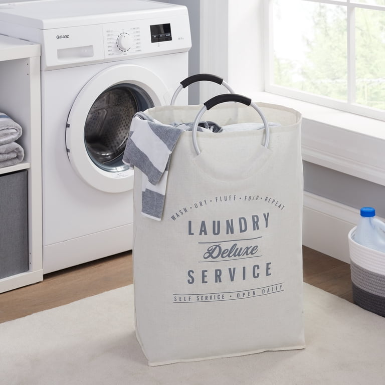Canvas Laundry Tote with Aluminum Handles photo 3