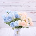 thumbnail image 4 of 1PCS Cream Real Touch Hydrangea Artificial Flowers Bouquets,13.78" Mint Green Lifelike Silk Fake Hydrangea with Stems,Faux Floral Arrangements for Home Wedding Party Table Centerpieces Decoration, 4 of 5