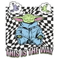 thumbnail image 2 of Men's Star Wars: The Mandalorian Grogu Frog Dream Checkerboard Graphic Tee White 2X Large, 2 of 5