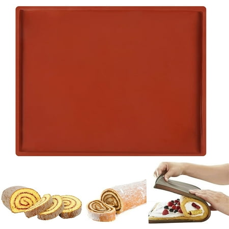 

Swiss Roll Cake Mat Flexible Silicone Baking Tray Silicone Cookies Sheet Bakeware Nonstick Baking Tray Jelly Roll Pan Silicone Baking Sheet Brown Brown Small F176808