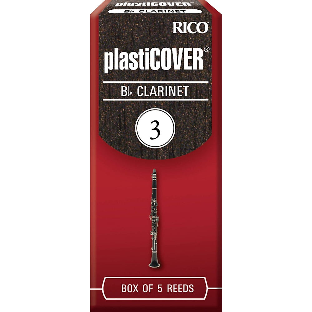 Plasticover by D'Addario Bb Clarinet Reeds, Strength 3, 5-pack