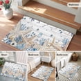 thumbnail image 5 of 2x3 Ft Entryway Area Rug, Blue Beige Coastal Kitchen Rug Runner Washable Floor Mat, Beach Starfish Summer Eucalyptus Retro Non Slip Indoor Door Mat Throw Carpet for Bathroom Living Room Bedroom, 5 of 8