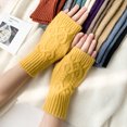 thumbnail image 1 of Guantes de punto de media sección para mujer, lindos guantes de invierno con dedos abiertos, guantes de lana para parejas de hombres y mujeres para estudiantes, 1 of 6