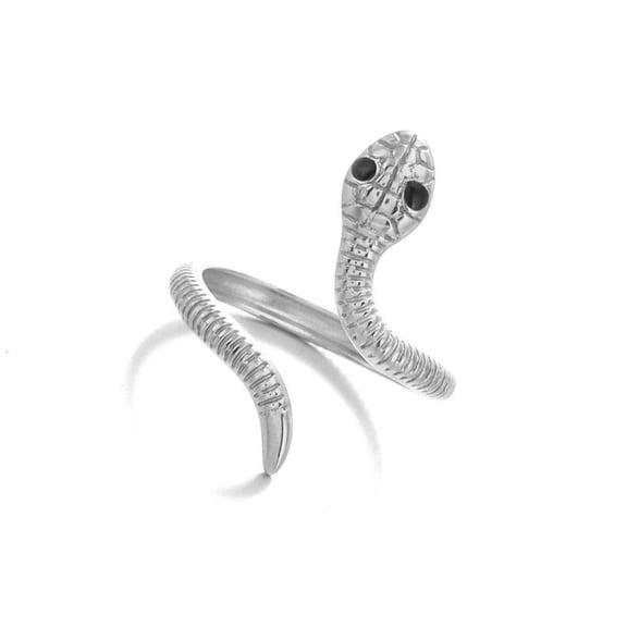 Adjustable Snake Rings Stainless Steel Unisex Jewelry Elegant Everyday Or Evening Wear