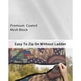 thumbnail image 6 of 4th of July RV Awning Sun Shade Screen 9'X7' Retro Flower Mesh Sunscreen Eucalyptus Leaf Blue Striped Awning Shade Screen with Zipper UV Blocker Completed Kits Outdoor Canopy for RV Motorhome Camper, 6 of 7