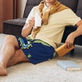 thumbnail image 6 of Kdxio Dino Playing Roller Skate Print Mens Sleep Shorts Bottoms Soft Comfy Pajama Wear Pants with Drawstring Pockets, 6 of 7