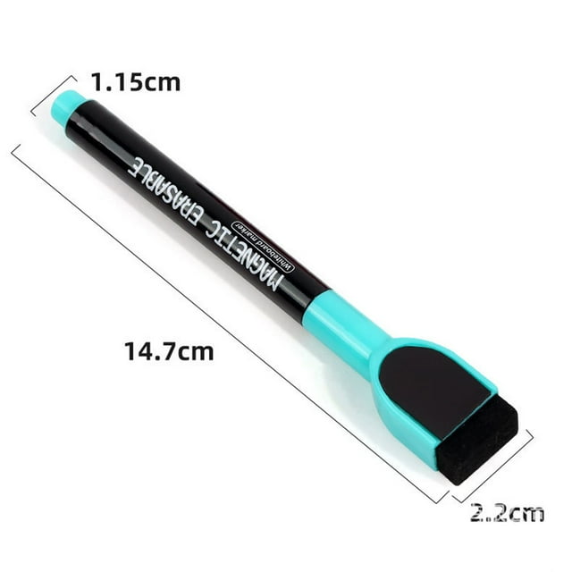 JUMNUYCUH 1Pc Magnetic Dry Erase Marker, Fine Tip Whiteboard Markers with Eraser Cap, Low Odor Thin Markers for White board and Calendar Boards, Office Supplies, Classroom Must Haves, Black