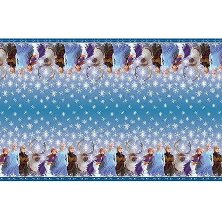 Unique Disney Frozen 2 Rectangular Plastic Table Cover - 54" x 84" 1 Pc. - Stunning Rectangular Plastic Table Cover, Featuring Elsa & Anna