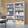 thumbnail image 6 of Bookcase,6-Tier Adjustable Steel Bookshelf,69" H Heavy Duty Metal Bookcase for Home/Office/Garage,Black Shelf (White, 69" Tall), 6 of 9