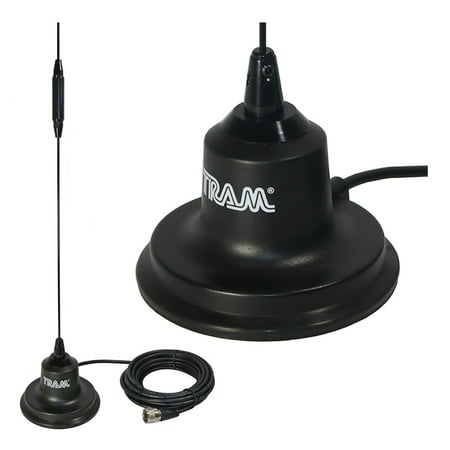Tram 144 to 148 MHz VHF/440 to 450 MHz UHF Amateur Dual-Band Pre-Tuned 4-In. Magnet Antenna Kit with Rubber Boot, 11860