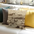 thumbnail image 3 of Western Decorative Throw Pillow Case , Wild West Landscape Illustration Mountains Desert Plants Cowboys on Horses, Cushion Cover for Couch Living Room Car, Beige Black, 3 of 5