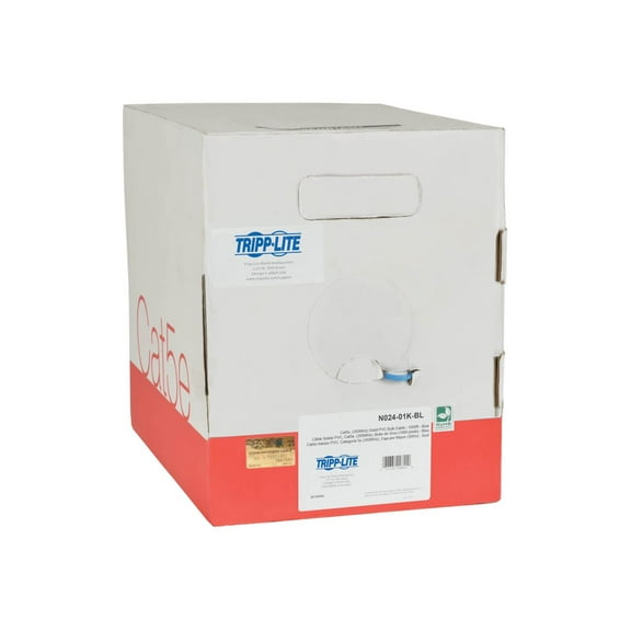 Tripp Lite 1000ft Cat5e 350 MHz Bulk Solid-Core Plenum-Rated PVC Cable, Blue