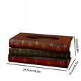 thumbnail image 6 of JLFNYA Tissue Box,Retro Wooden Antique Book Tissue Box Cover Rectangular Tissue Holder ,Paper Cover Case Napkin Holder Home Decor for Bathroom Living Room Office Car Kitchen, 6 of 6